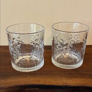 Makers mark holiday glass bourbon glasses - set of 2
